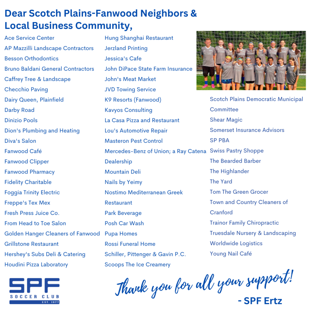 SPF Soccer Scotch Plains Fanwood Soccer Club